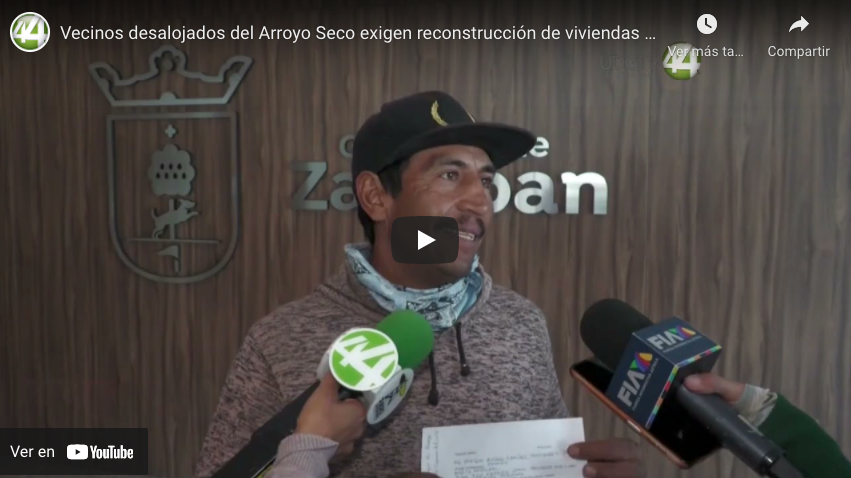 Vecinos desalojados del Arroyo Seco exigen reconstrucción de viviendas a Zapopan￼