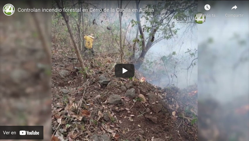 Controlan incendio forestal en Cerro de la Capila en Autlán￼