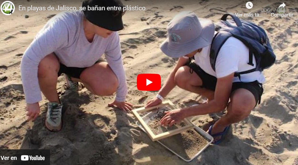 En playas de Jalisco, se bañan entre plástico