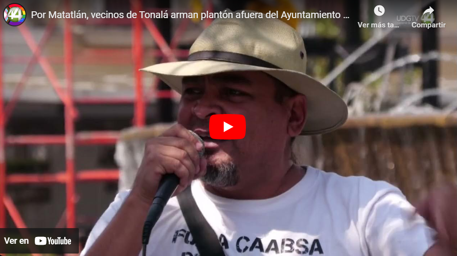 Por Matatlán, vecinos de Tonalá arman plantón afuera del Ayuntamiento de Guadalajara