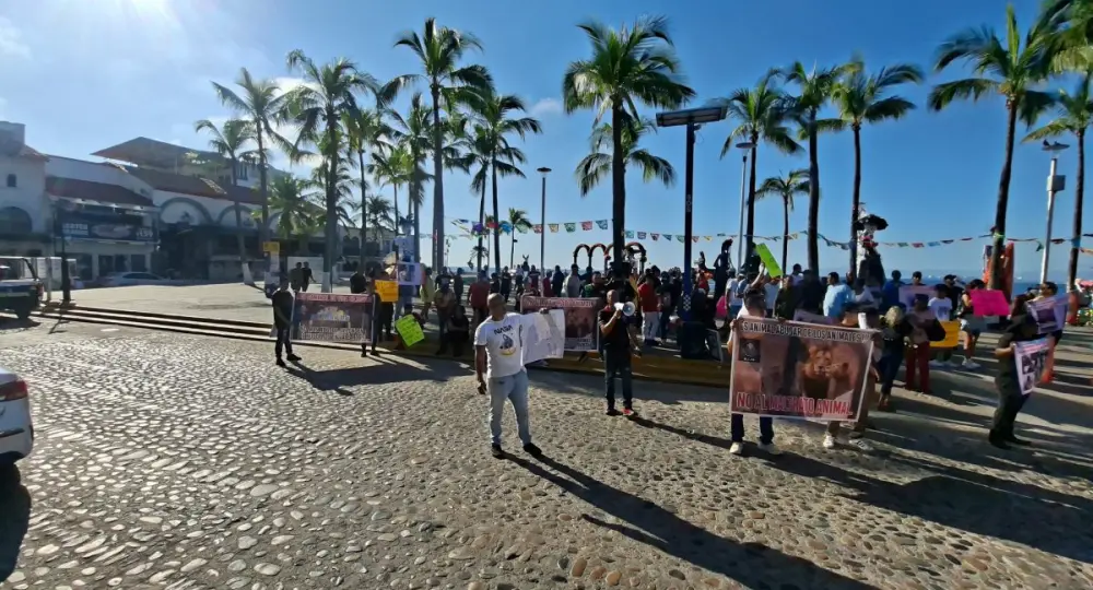 Protestan frente a la Presidencia por presunto maltrato en el Zoológico de Vallarta