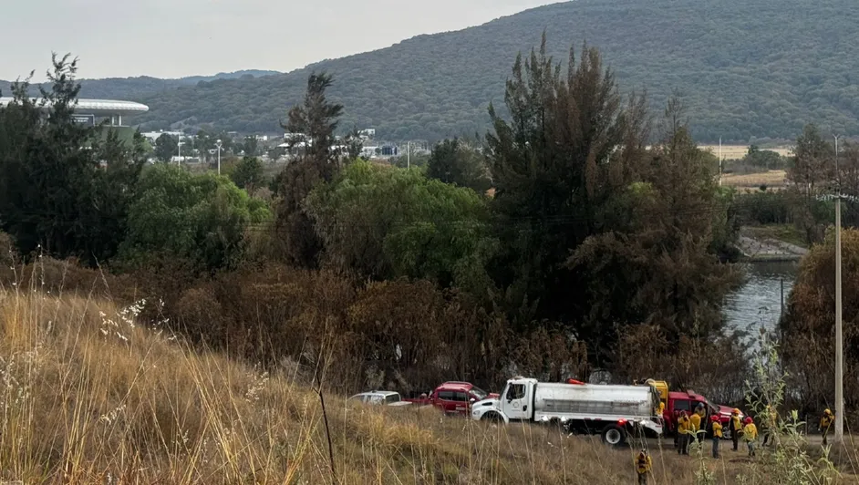 Incendio de pastizal moviliza brigadistas y al helicóptero Tláloc cerca del Estadio Guadalajara