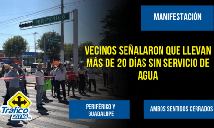 Vecinos bloquean Periférico y avenida Guadalupe por falta de agua en Zapopan